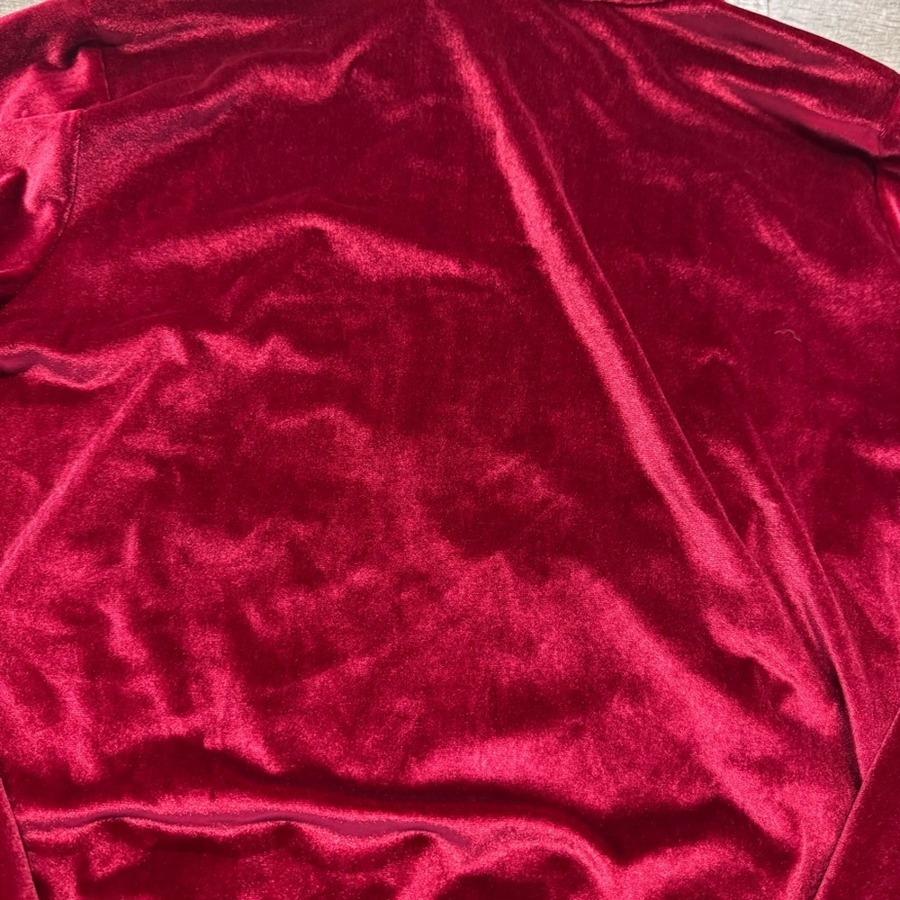 Fabletics Velour Ruby Red Full Zip Donna Hoodie Women’s Sz. XS - Picture 5 of 7